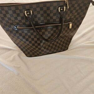 Checkered Brown Tote Bag